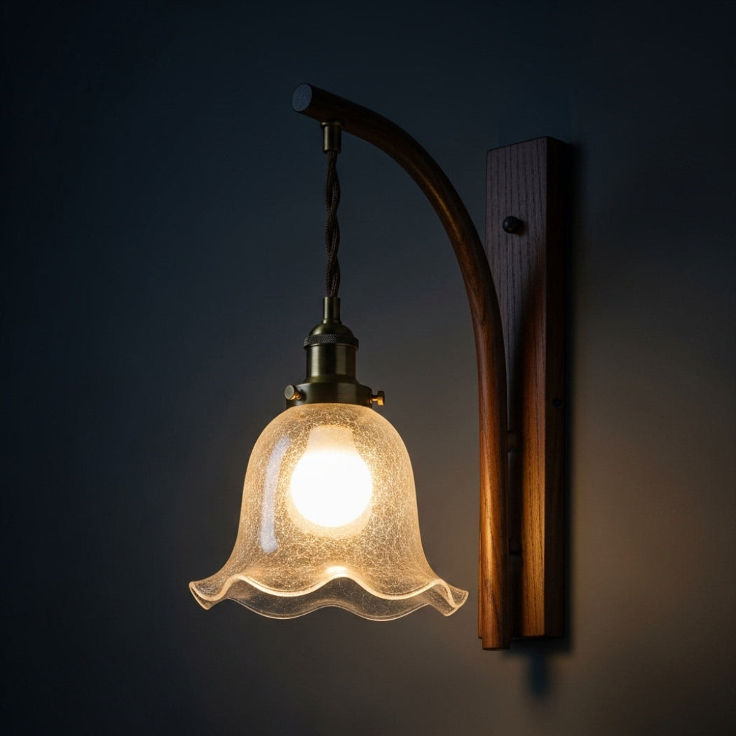 Luno Solid Wood Wall Sconce