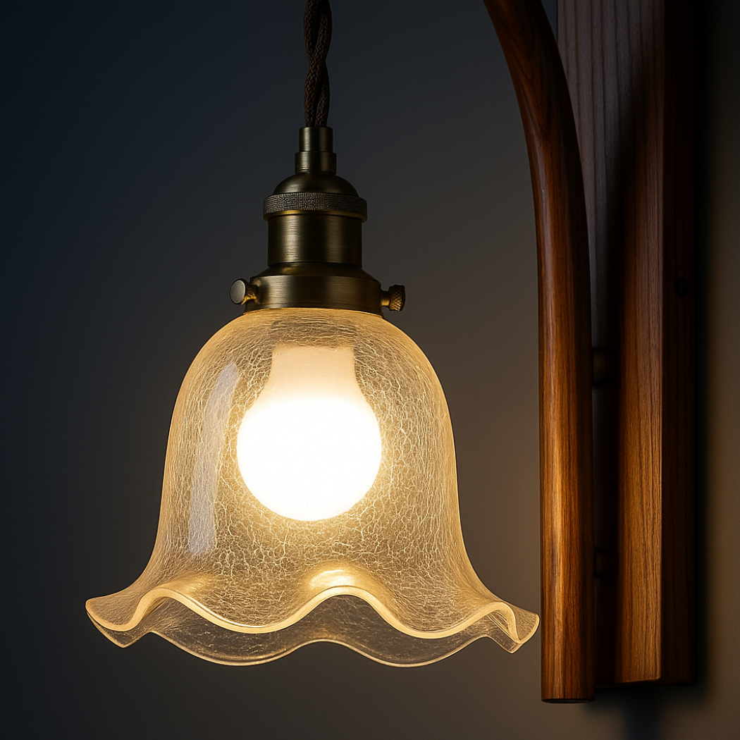 Luno Solid Wood Wall Sconce